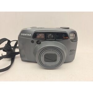 Pentax IQZoom 160 35mm Point and Shoot Film Camera Works For Parts See Notes